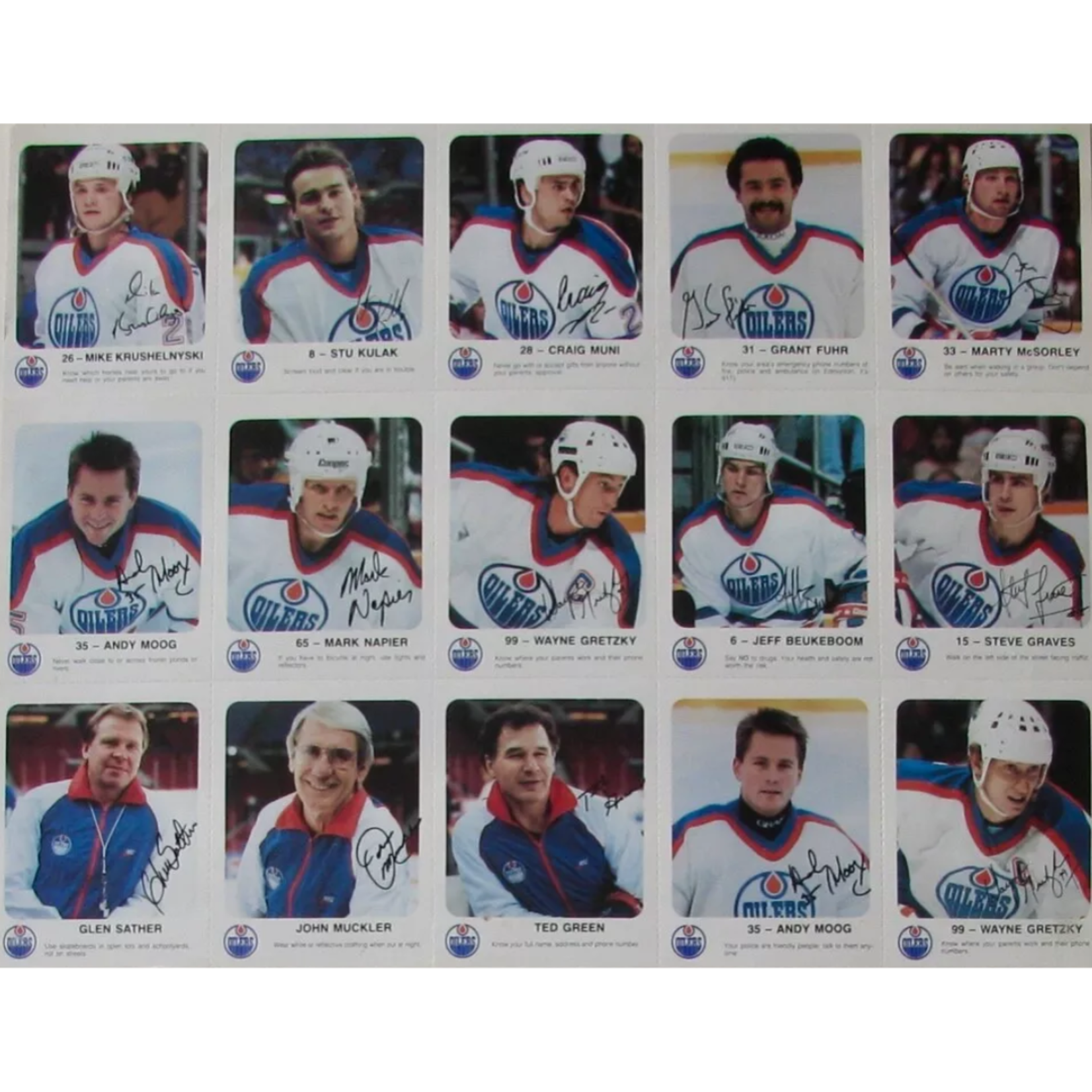 Hockey - Complete Set - 1986-87 Red Rooster Oilers (1-30)