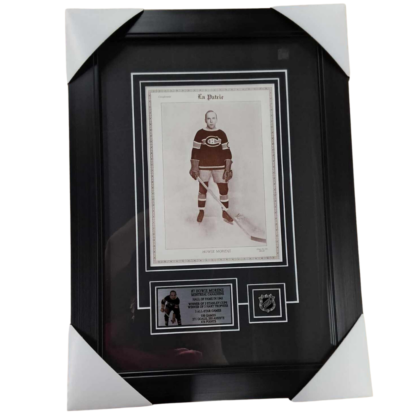 Cadre Photo 16x22 - La Patrie 1927-28  - Howie Morenz