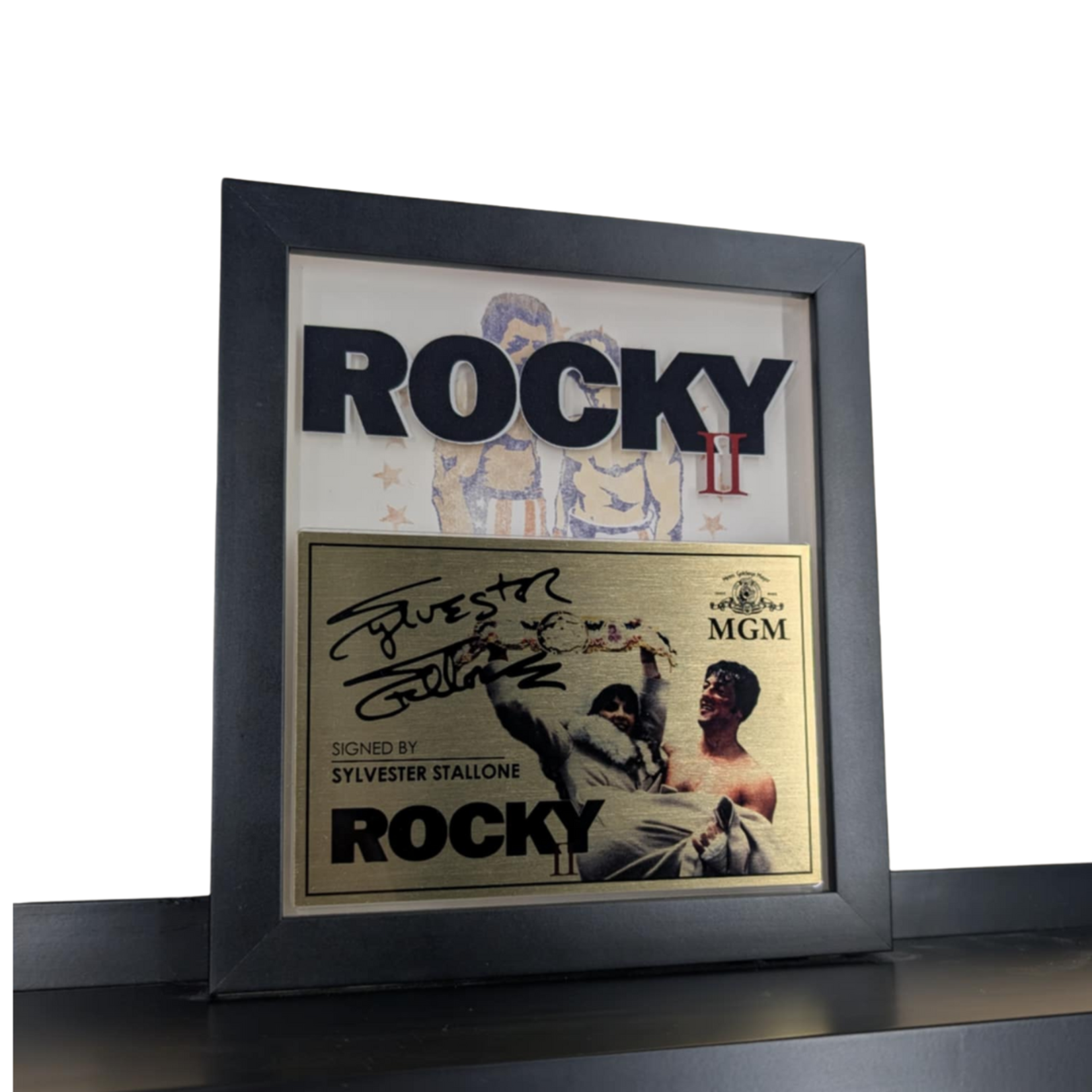 Cadre Autographié 23x23x6 - Sylvester Stallone "Rocky"