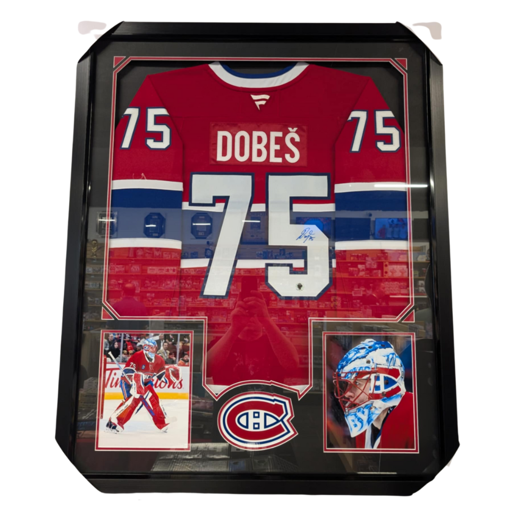 Hockey Cadre Jersey Autographié 35x43 - Jakub Dobes