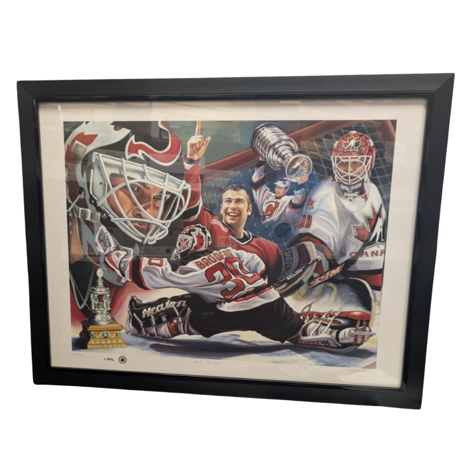 Hockey Cadre Lithographie 34x26 - Martin Brodeur /330
