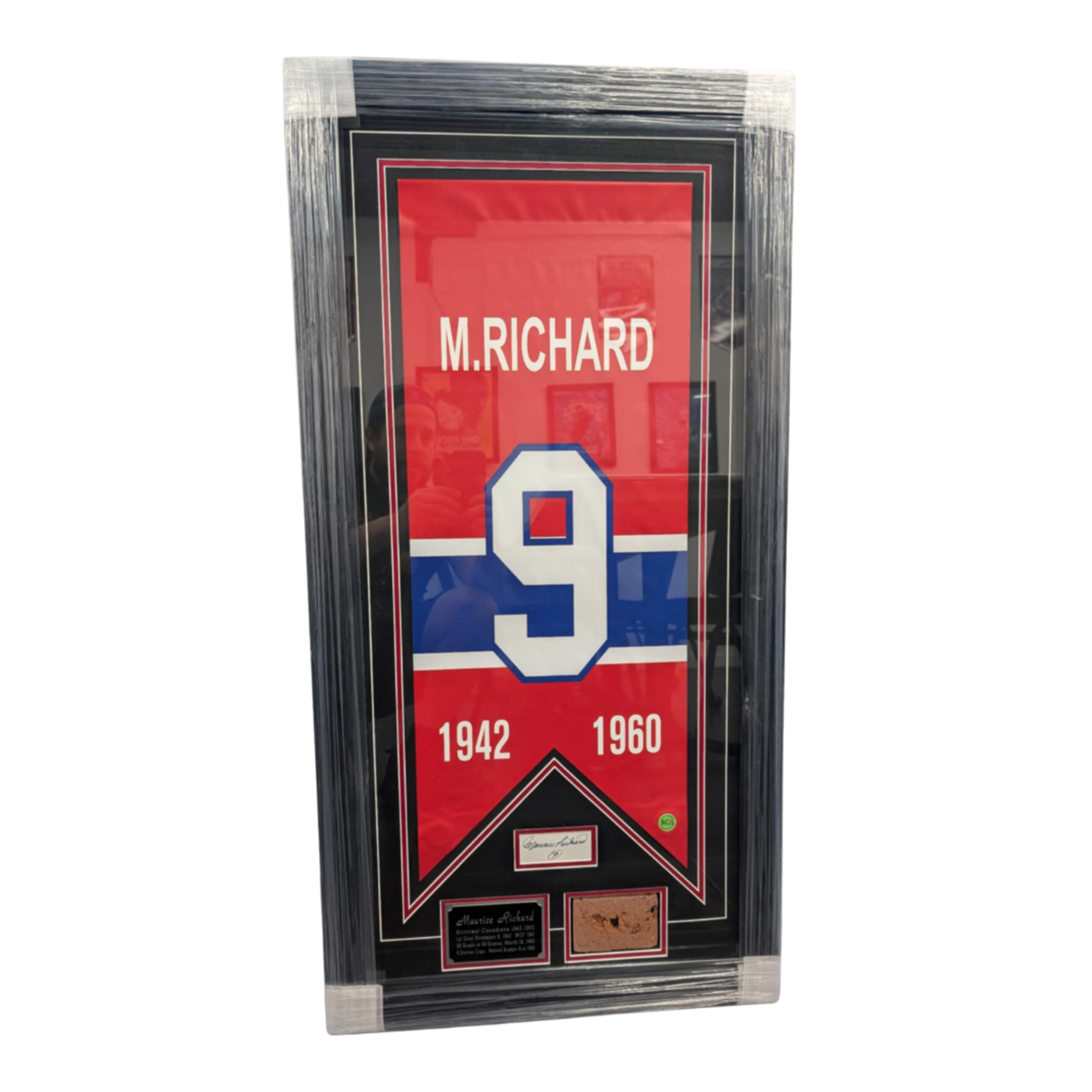 Hockey Cadre Autographié 20x40 - Maurice Richard