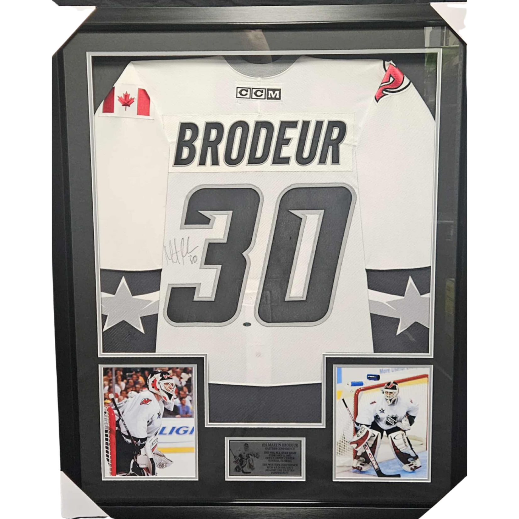 Hockey Cadre Jersey Autographié 35x43 - Martin Brodeur (All-Star)