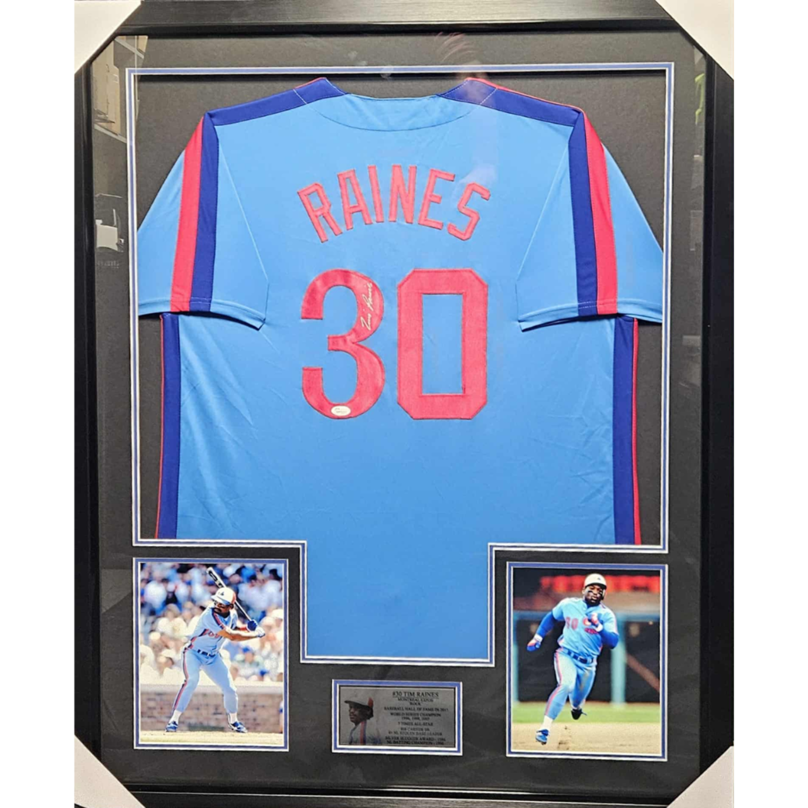 Hockey Cadre Jersey Autographié 35x43 - Tim Raines