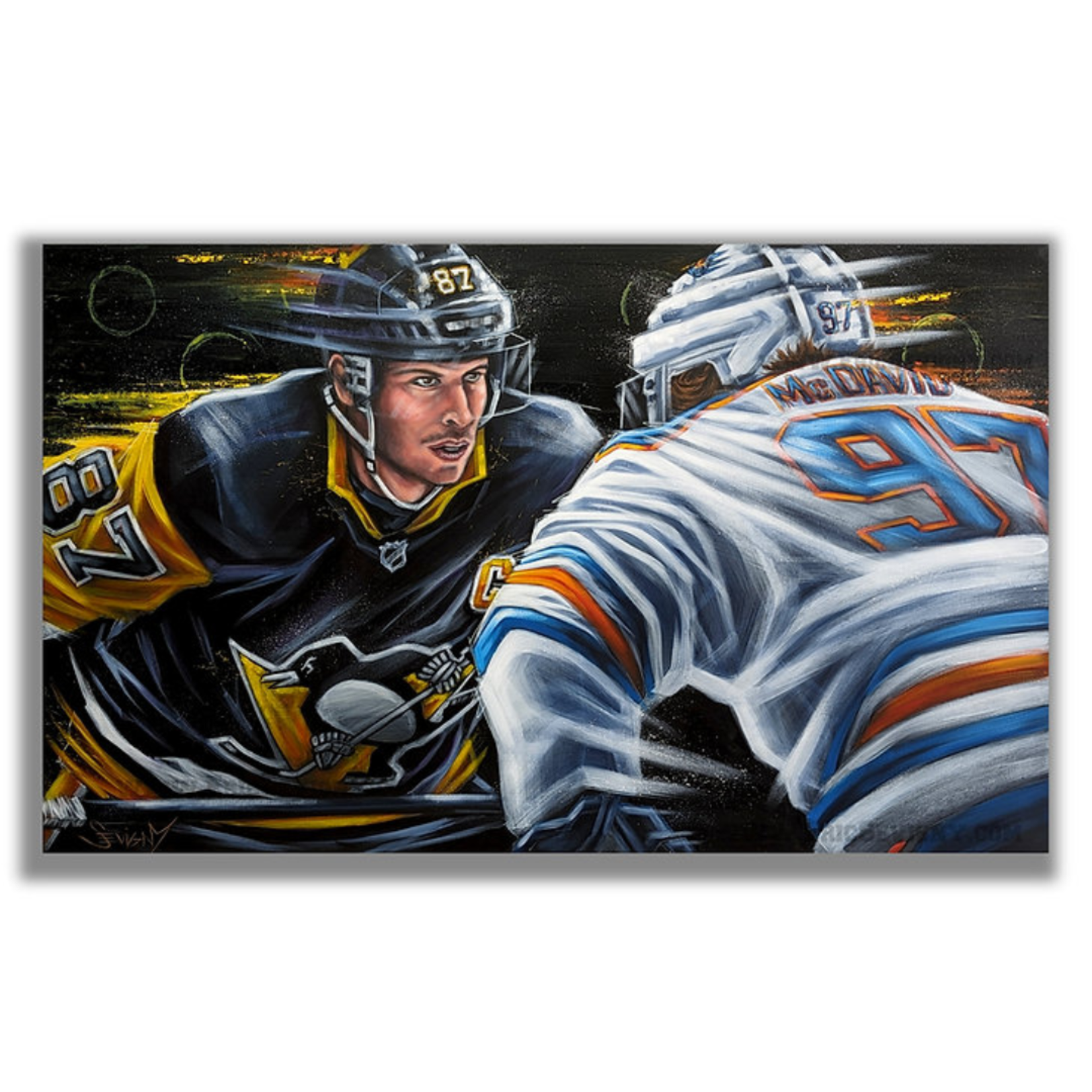 Hockey Toile Sévigny - Crosby Vs McDavid 24x40 (#/25)
