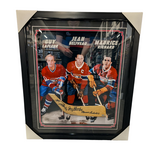 Hockey Cadre Palette Autographiée 31x27 - Lafleur / Béliveau / Richard