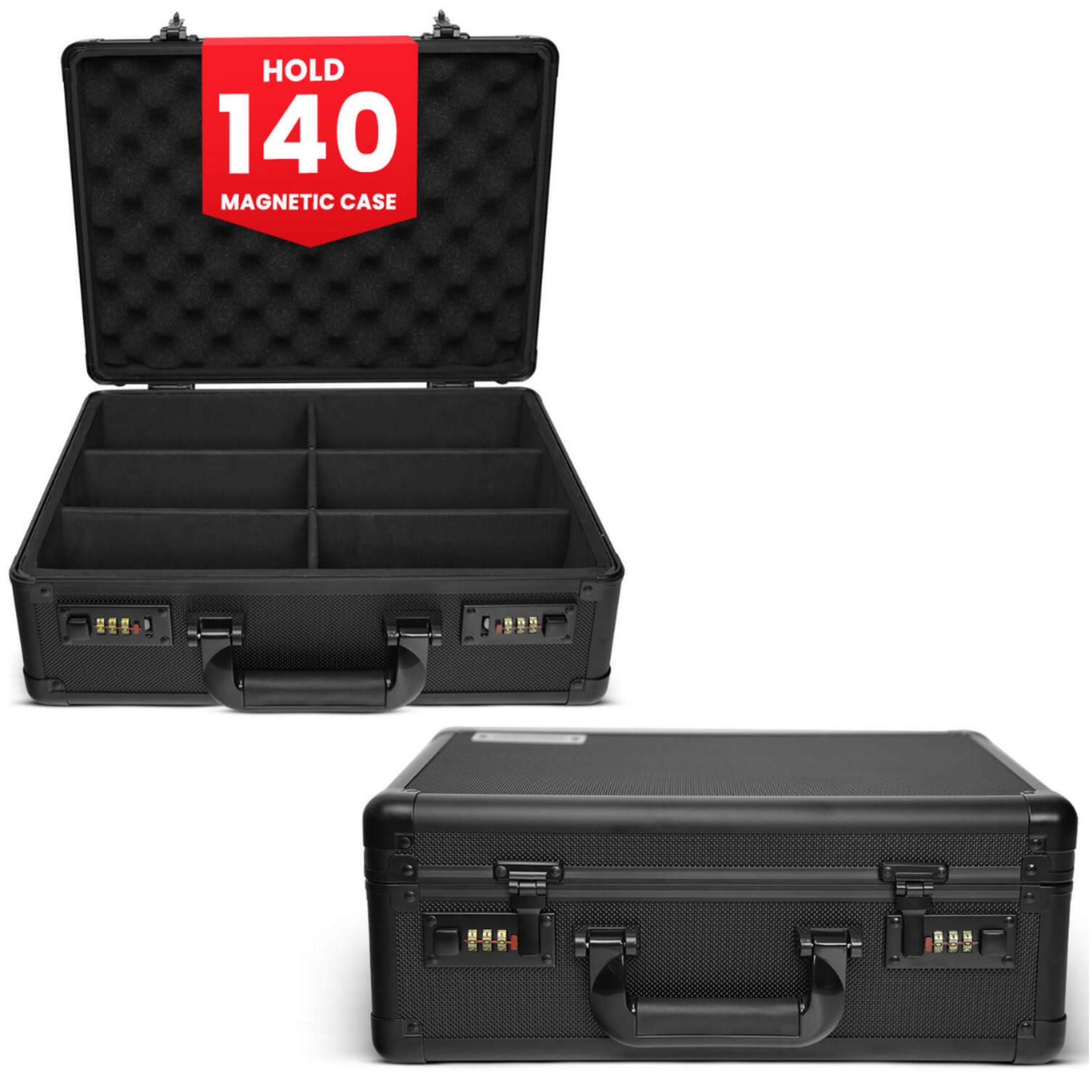 Evoretro Aluminum Case - 140 One Touch/600 Topload -  w/ Key/Combinaision - Black