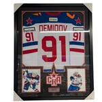 Hockey Cadre Jersey Autographié 35x43 - Ivan Demidov (SKA White)