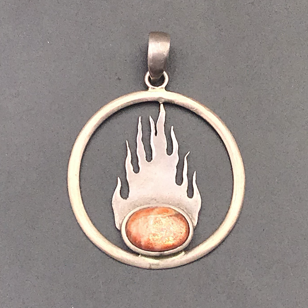 Sterling Silver Sun Stone Flame Pendant - Omen - Psychic Parlor and  Witchcraft Emporium