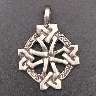 Square Knotted Celtic Cross Pendant in Sterling Silver