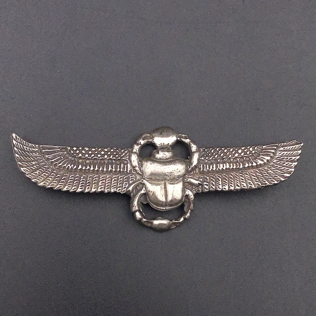 Winged Scarab Choker in Sterling Silver