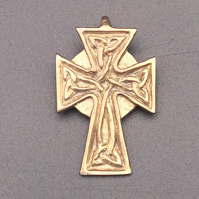 Celtic Knotwork Cross Pendant in Bronze