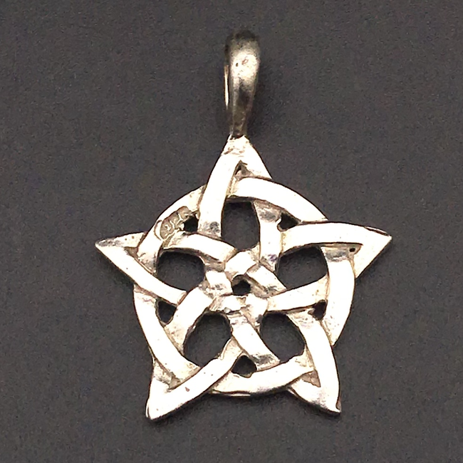 Rose Window Celtic Knot Pendant in Sterling Silver