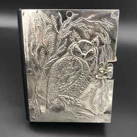Small Owl Journal with Metal Cover