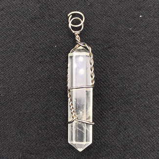 Crystal Quartz Wrap Pencil Wrap Pendant