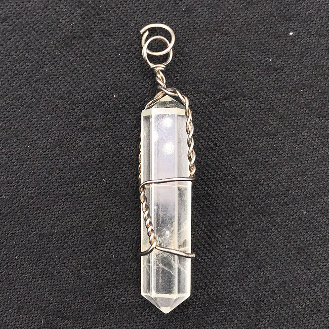 Crystal Quartz Wrap Pencil Wrap Pendant