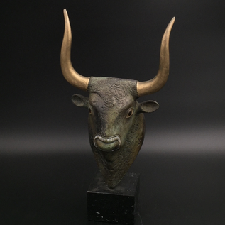 Bull Head - 14 inches Tall in Bronze - Made in Greece