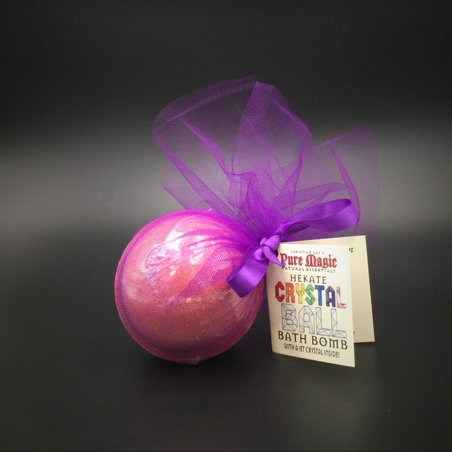 Pure Magic Hekate Crystal Ball Bath Bomb with a Jet Crystal Inside!