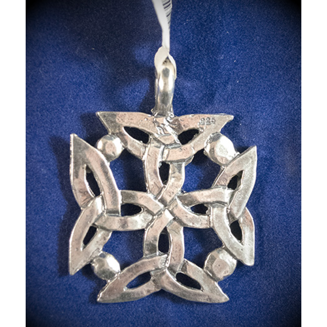 Irish Solar Cross Pendant in Sterling Silver