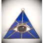 Blue Triangle with Amber Eye Suncatcher