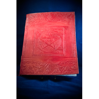 Large Pentacle in Square Journal in Red