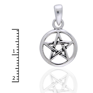 Small Open Pentacle Pendant in Sterling Silver