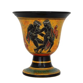 Ganymedes and Zeus Ritual Goblet - 4.5 Inches Tall in Handpainted Ceramic from Greece