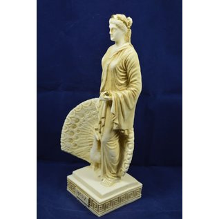 Statue of Hera, Queen of the Gods - 9.6 Inches Tall in Aged Alabaster - Made in Greece
