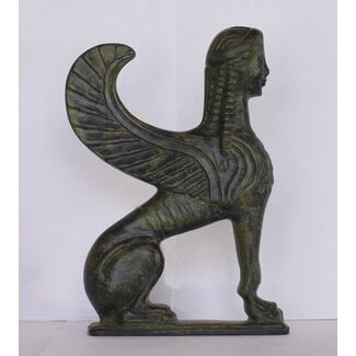 Sphinx sculpture of Delphi - 6.5 Inches Tall in Pure Bronze - Made in Greece