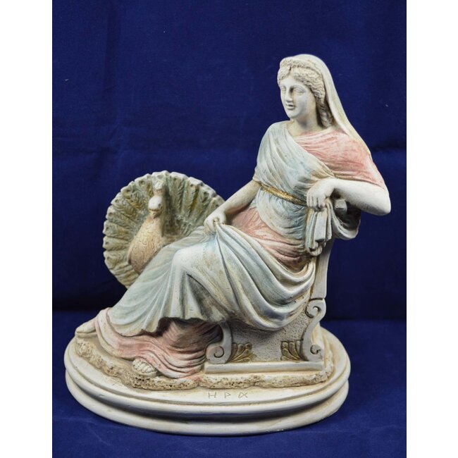Statue of Hera, Queen of the Gods - 7.8  Inches Tall in Casting Stone - Made in Greece