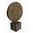 Phaistos Disc Sculpture - 9.8 Inches Tall in Bronze Colored Casting Stone - Made in Greece