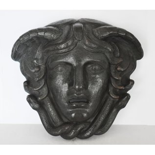 Mask of Medusa Wall Sculpture - 7.9 Inches Tall in Bronze Colour Effect - Made in Greece