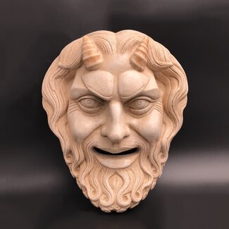 Satyr Mask - 10 inches in Ceramic - Made in Greece