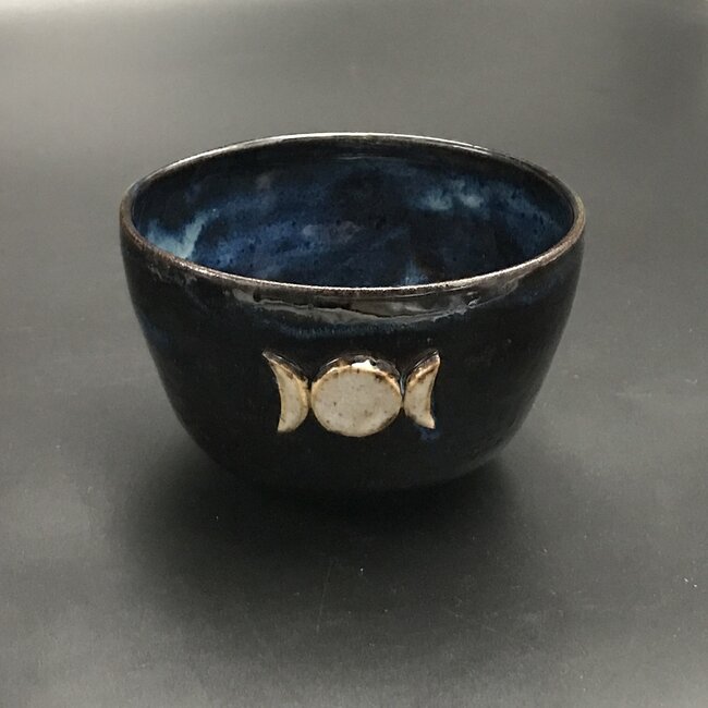 Altar Bowl in Blue with Triple Moon