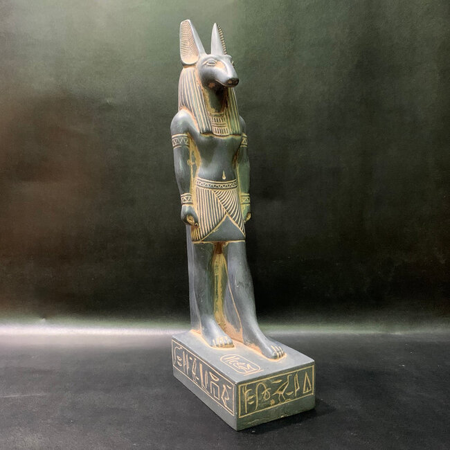 Set Statue - 12 Inches Tall in Gray Basalt - Made in Egypt