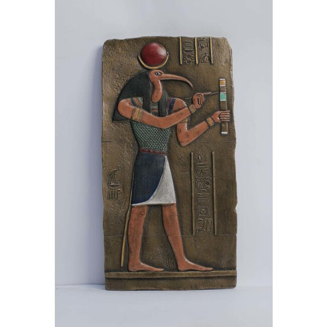 Thoth Wall Relief - 10.5 Inches Tall in Hammer Stone - Made in Egypt