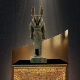 Anubis Statue - 7 Inches Tall in Hammerstone - Made in Egypt