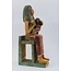 Goddess Isis Nursing Horus Statue - 15.5 Inches Tall in Natural Wood - Made in Egypt