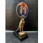 Horus Statue - 20.5 Inches Tall in Stone Hand-Painted with Gold Leaf - Made in Egypt