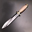 Cretan Athame -  11 Inches Long with Black Ram Horn Handle, Steel Blade, and Bronze Pommel - Made in Crete