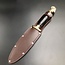 Cretan Ram Head Athame -  11 Inches Long with Black Ram Horn Handle, Steel Blade, and Bronze Pommel - Made in Crete