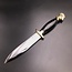 Cretan Ram Head Athame -  11 Inches Long with Black Ram Horn Handle, Steel Blade, and Bronze Pommel - Made in Crete