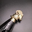 Cretan Ram Head Athame -  11 Inches Long with Black Ram Horn Handle, Steel Blade, and Bronze Pommel - Made in Crete