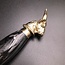 Cretan Minotaur Athame -  11 Inches Long with Black Ram Horn Handle, Steel Blade, and Bronze Pommel - Made in Crete