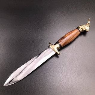 Cretan Minotaur Athame  -  11 Inches Long with Black-Stained Kermes Oak Handle, Steel Blade, and Bronze Pommel - Made in Crete