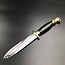 Cretan Serpent Head Athame -  11 Inches Long with Black Ram Horn Handle, Steel Blade, and Bronze Pommel - Made in Crete