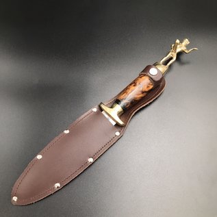 Cretan Satyr Athame  -  11 Inches Long with Black-Stained Kermes Oak Handle, Steel Blade, and Bronze Pommel - Made in Crete