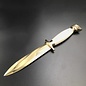 Necromancer's Bronze Skull Dagger  -  11 Inches Long with White Ram Bone Handle and Bronze Blade and Pommel - Made in Crete