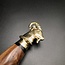 Cretan Goat Head Athame  -  11 Inches Long with Black-Stained Kermes Oak Handle, Steel Blade, and Bronze Pommel - Made in Crete