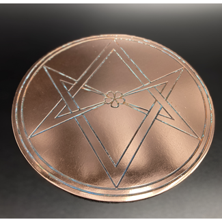 Unicursal Hexagram Altar Pentacle - 6 Inches Wide in Copper